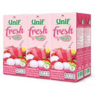 ยูนิฟ เฟรช ดีไลท์ น้ำผักผลไม้รวมผสมลิ้นจี่40% ขนาด 180ml ยกแพ็ค 6กล่อง UNIF FRESH DELIGHT LYCHEE MIXED VEGGI JUICE