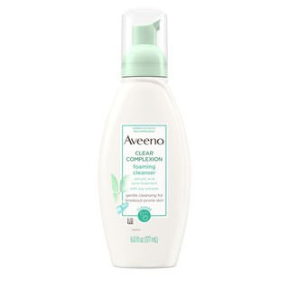 Packageใหม่ล่าสุด!!! Aveeno Active Naturals Clear Complexion Foaming Cleanser 6oz/180 ml โฟมล้างหน้าสูตรผลัดเซลล์ผิว สิว