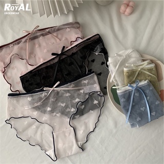 Royal Underwear ชุดชั้นในสตรีลูกไม้ตาข่ายโปร่งใสกางเกงชั้นในระบายอากาศต้านเชื้อแบคทีเรีย BBA76