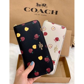 New!! 🍎Rare items🍎 COACH LADIES FULL LEATHER APPLE PRINT LONG WALLET