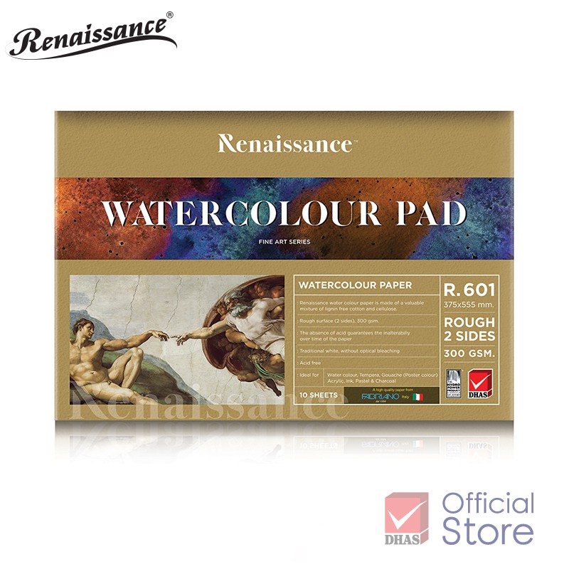 Renaissance กระดาษวาดเขียน แพด 15x22 R601 300 G