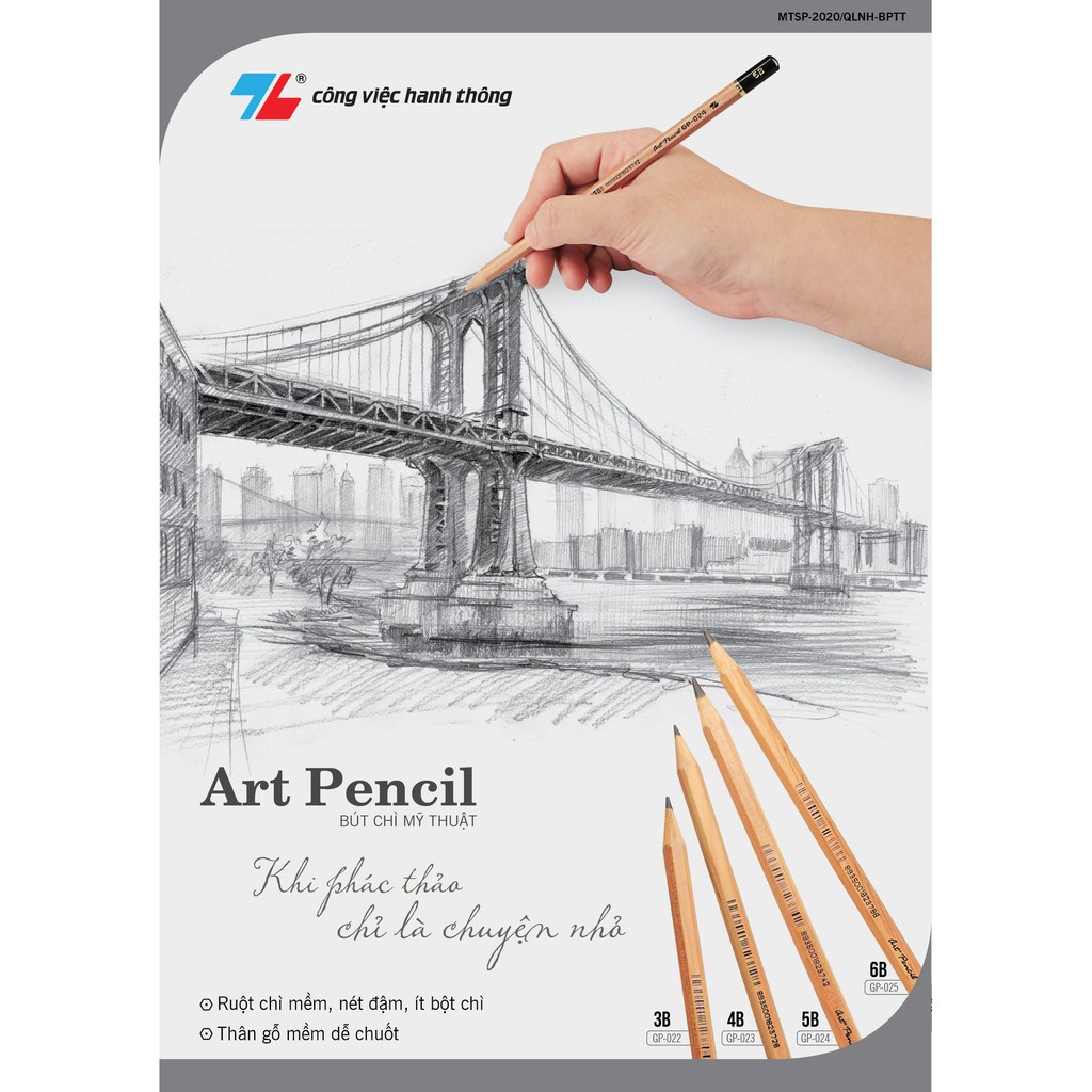 Thien Long Art Pencils 3B, 4B, 5B, 6B (กล่อง 10 ชิ้น / ประเภท)
