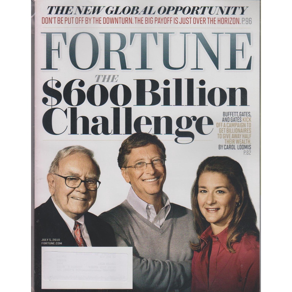 นิตยสาร Fortune ปก Warren buffett, Bill Gates The $600 Billion Challenge July 5, 2010 Vol 162 Number 1