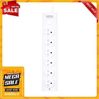 รางปลั๊กไฟ 6 ช่อง 1 สวิตช์ VOX NO02-6102 5 ม. สีขาว ปลั๊กพ่วง POWER STRIP VOX NO02-6102 6-OUTLET 1-SWITCH 5M WHITE