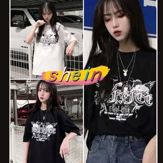 Shein 🌵 สินค้าในไลน์สด เสื้อยืด โอเวอร์ไซส์ ผ้าเด้งใส่สบาย oversizes t-shirt 2263