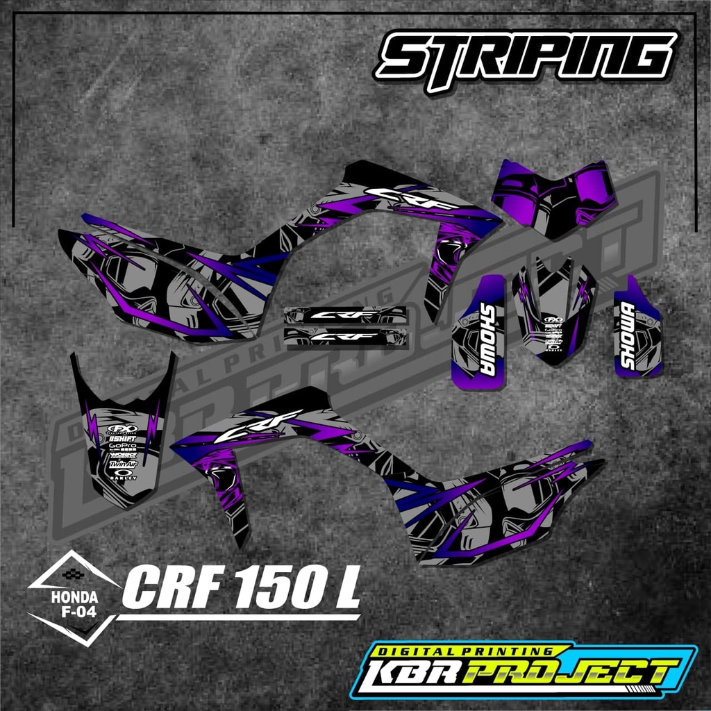 สติ๊กเกอร์ CRF 150L, สตริป CRF 150L, สติ๊กเกอร์มอเตอร์ไซค์ YAMAHA, Racing variation F-04 TRANSPARENT