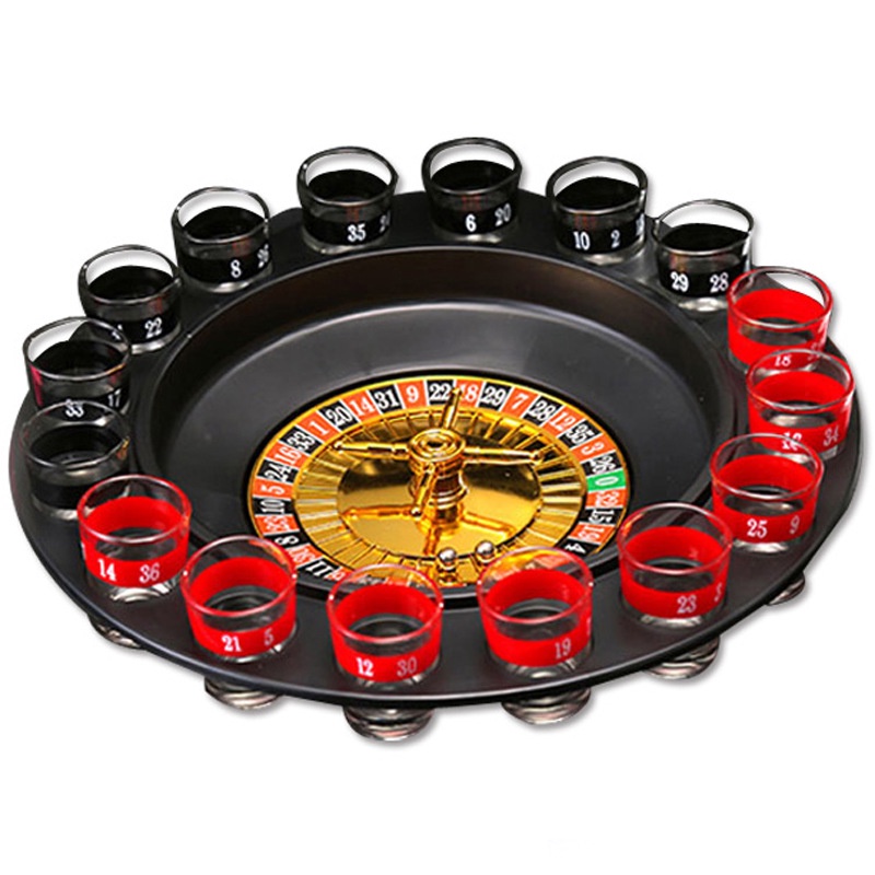 เกมส์รูเร็ตแก้วช็อต ชุดรูเล็ตเสี่ยงทายแก้วช้อต Roulette Wheel เกมส์นักดื่ม แก้วช็อต Shot Roulette Dr