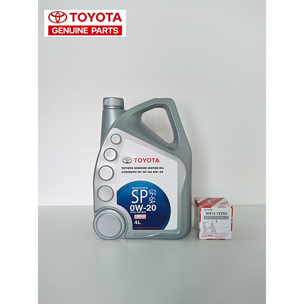 TOYOTA น้ำมันเครื่องโตโยต้า 0W-20 สำหรับรถ Vios, Yaris, Altis และอื่นๆ  แถมกรอง 90915-YZZE1 ฟรี!