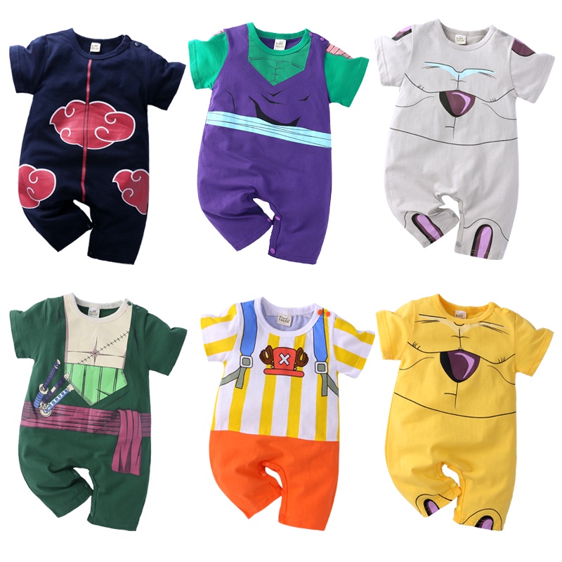 ชุดจั๊มสูทรอมเปอร์ แขนสั้น พิมพ์ลายการ์ตูน แฟชั่นฤดูร้อน สําหรับเด็กทารกแรกเกิด เด็กวัยหัดเดิน 2024