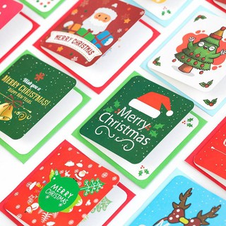 มี 2 แบบ🌲ส.ค.ส./การ์ดอวยพรปีใหม่,คริสต์มาส 24 แผ่นลายไม่ซ้ำพร้อมซอง