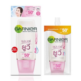 Garnier การ์นิเย่ สกิน แนทเชอรัลส์ ชากุระ ไวท์ ชุปเปอร์ ยูวี เอสพีเอฟ50+/พีเอ++++ พิงค์ ชันสกรีน [1กล่อง 6 ซอง]