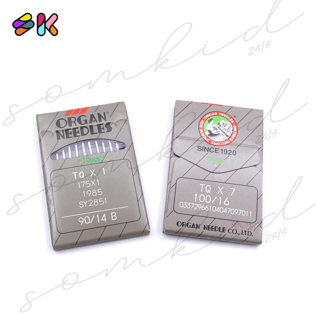 somkid เข็มจักรเย็บอุตสาหรกรรมซองเทา ORGAN ของแท้100% TQ*1 ขายเป็นซองซองละ10เล่ม