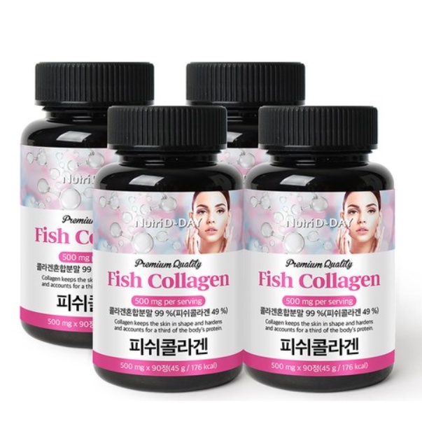 [คอลลาเจนเกาหลี] Nutri D-day Premium Fish Collagen tablets (90 เม็ด X4 กล่อง)