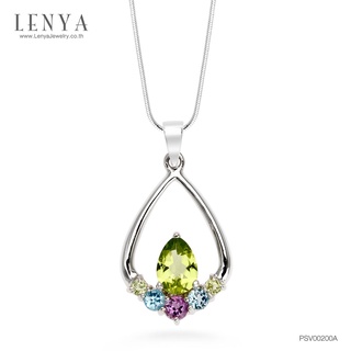 Lenya Jewelry จี้เงินแท้ ประดับพลอยเพอริดอท บลูโทแพซ และ อเมทิสต์