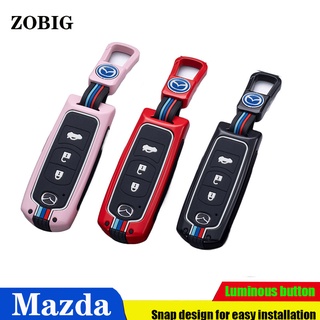 Zobig เคสกุญแจรถยนต์ โลหะผสมสังกะสี สําหรับ Mazda 2 3 5 6 CX-3 CX-4 GK CX-5 CX-8 MX5 CX9 Atenza Axela