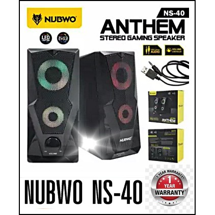 ลำโพงตั้งโต๊ะ NUBWO NS-40ออกแบบมาเพื่อคอเกมส์พร้อมไฟ LED Muti-Colorสามารถใช้ร่วมกับคอมพิวเตอร์ แล็ปท