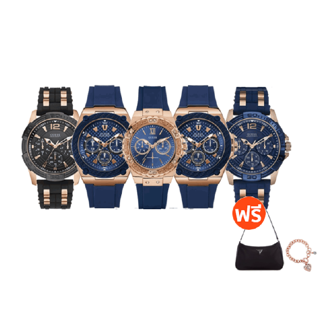[Free กระเป๋า only แฟลชเซล 2.2] GUESSชุดเซ็ท นาฬิกาข้อมือผู้หญิง นาฬิกาผู้ชาย (พร้อมส่ง)ของแท้ 100% OWG318