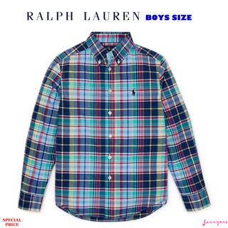 RALPH LAUREN PLAID COTTON POPLIN SHIRT (BOYS SIZE 8-20 YEARS)