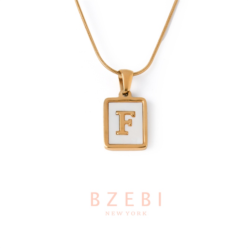 BZEBI สร้อยคอ จี้ตัวอักษรภาษาอังกฤษ a z  ผู้หญิง สแตนเลส โซ่ necklace จี้ทอง ภาษาอังกฤษ เงิน 18k สําหรับผู้หญิง 1070n
