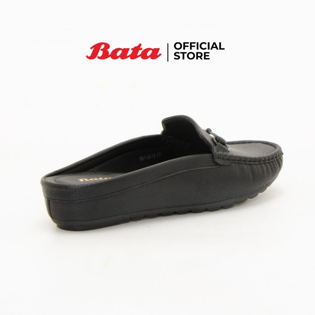 Bata Women's Moccasins รองเท้าส้นแบนสำหรับผู้หญิง รุ่น Sola สีดำ 6616618