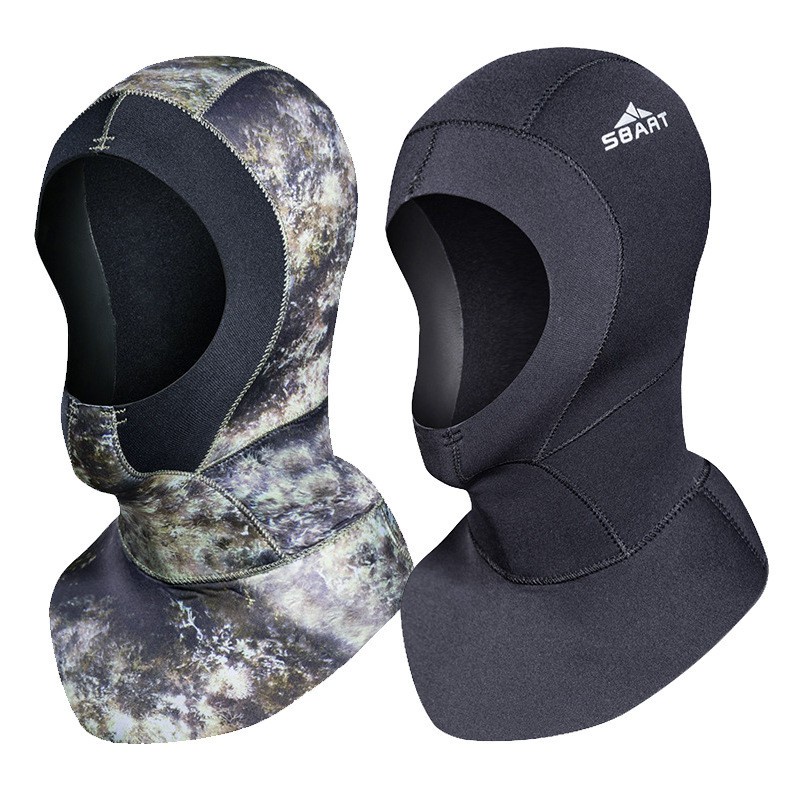 3MM นีโอพรีนดำน้ำ Hood Camouflage Scuba Diving Hood ไหล่จับปลาและดำน้ำตื้น Hood Scuba Hood หมวกอุปกร