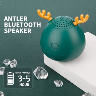 Creative Christmas Gift Cute Antlers Bluetooth Speaker Mini Wireless Speaker TF Card USB Subwoofer Portable MP3 Music TRUING