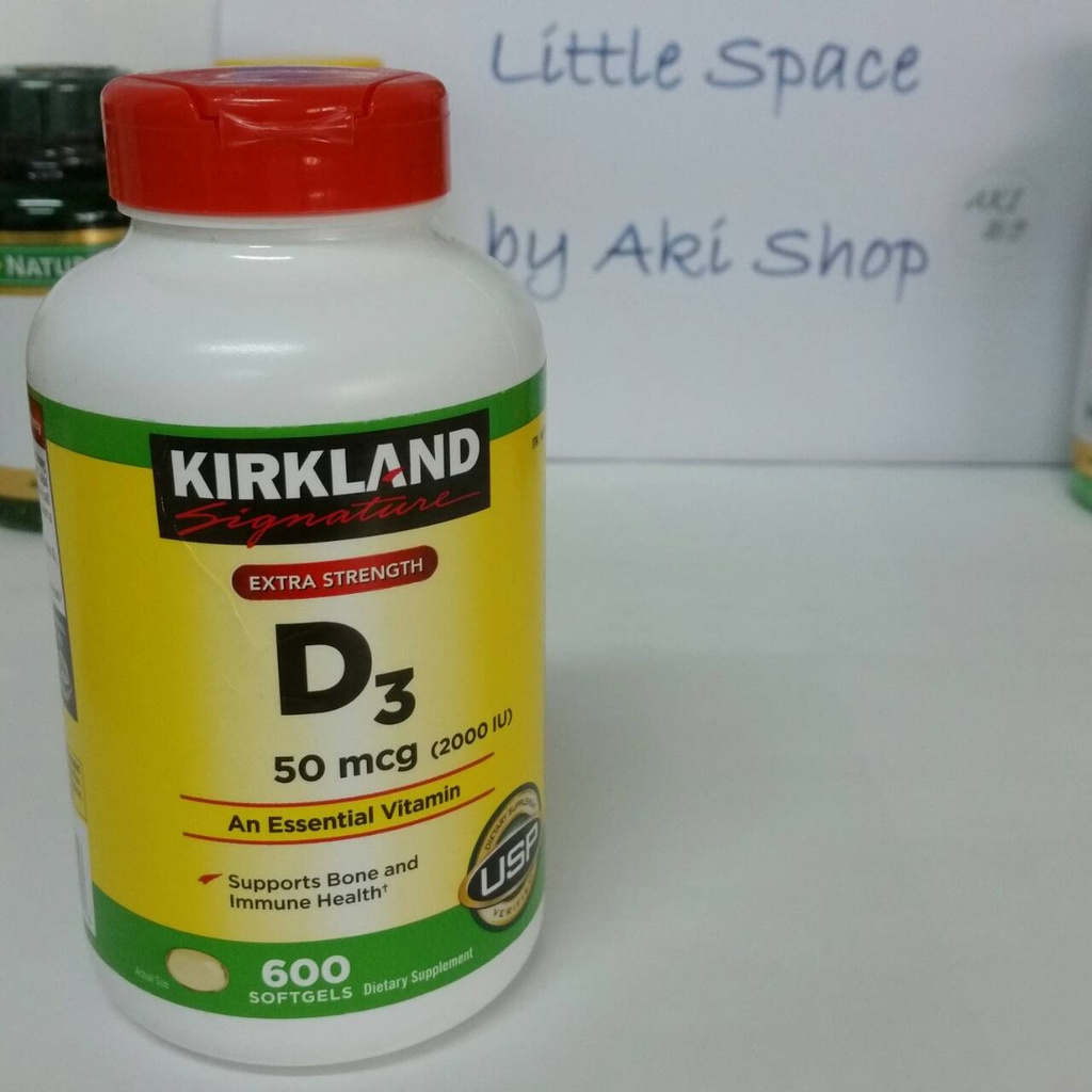 *พร้อมส่งจากไทย กระปุกใหญ่ 600 เม็ด นำเข้าจากอเมริกา -วิตามิน D3 Kirkland Signature Extra Strength D3 50 mcg