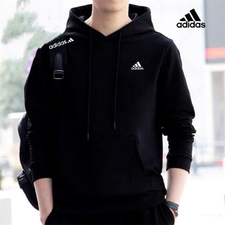 Adidas ของแท้ 100% เสื้อกันหนาวลําลอง มีฮู้ด ระบายอากาศ ทรงหลวม แฟชั่น สําหรับทุกเพศ