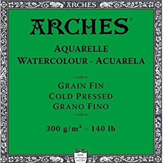 บล็อคกระดาษอาร์เช่ 300g 31x51cm กึ่งหยาบ(20แผ่น) Arches Watercolor paper Block 300 gsm Cold pressed (20 sheets)