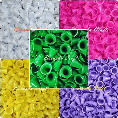 ระฆังพลาสติก กระดิ่งพลาสติก บรรจุ 100 ชิ้น/แพค เนิ้อดีสีสดสวย