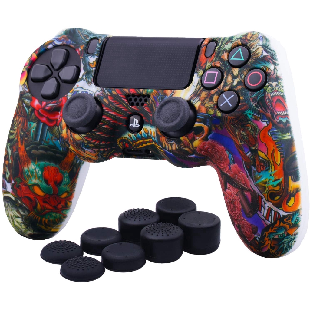 เคสซิลิโคน+ปลอกจอยสติ๊กสําหรับ Ps 4/ps 4 Slim/ps 5 Pro ...
