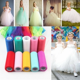 ม้วนผ้า Tulle 25 หลา สําหรับตกแต่งงานแต่งงาน ห่อของขวัญ Diy