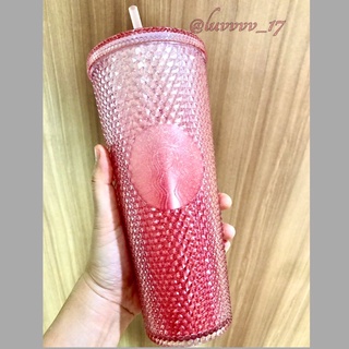 2021 New Starbucks China Gradient Pink Shinning Diamond Studded Tumbler Straw Cold cup 24oz.