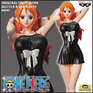 Figure งานแท้ Original แมวทอง One Piece วันพีซ เต็มพิกัดสลัดจอมลุย Glitter &amp; Glamours วันพีช Nami นามิ Black ชุดสีดำ