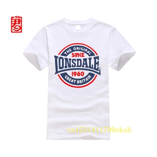 [S-5XL]ใหม่ล่าสุดเสื้อยืดแขนสั้นพิมพ์ลายกราฟฟิก LONSDALE โลโก้ฤดูร้อนสําหรับผู้ชาย