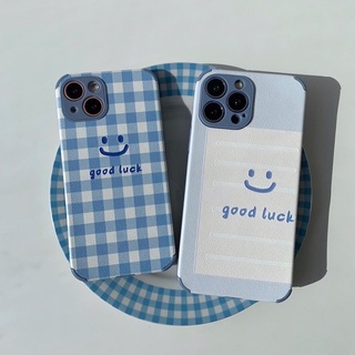 พร้อมส่ง🧸 Case เคส เคสมือถือ เคสโทรศัพท์ เคสนิ่ม เคสหนัง เคสมินิมอล Good Luck ครีม / ตาราง / Nice ตาราง