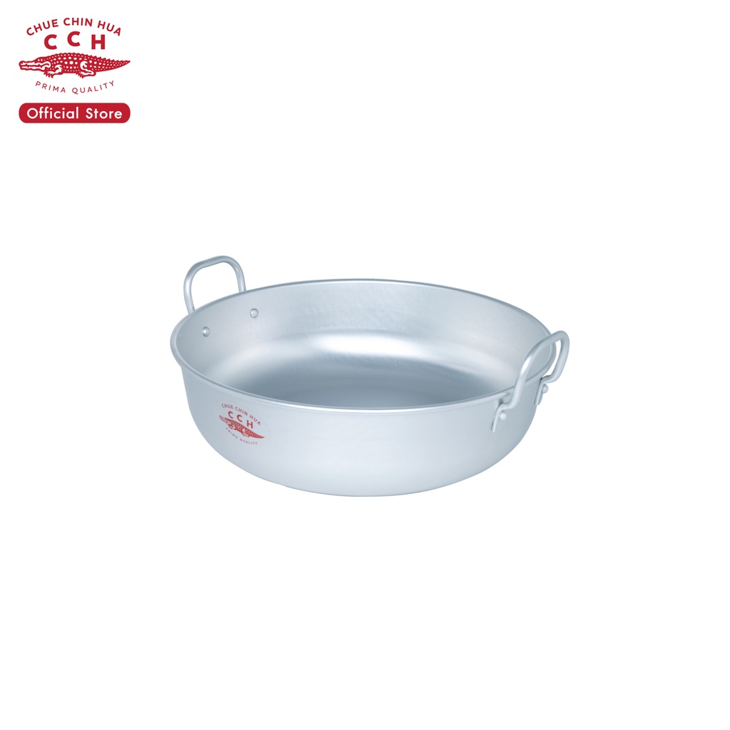 Crocodile Cookware กระทะใบบัว กระทะตราจระเข้ กระทะ 2 หู มีขนาด 30/36/40 ซม.
