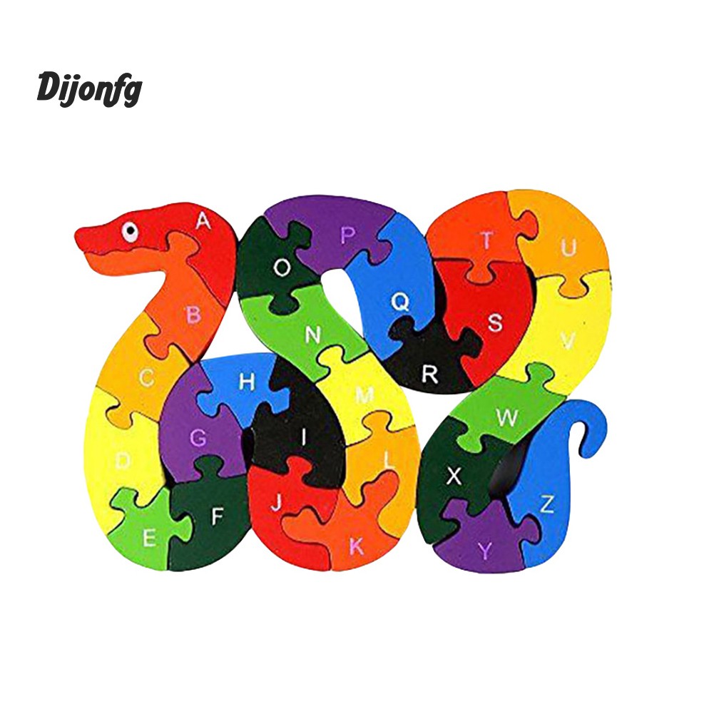 ♉Di Wooden Colorful 3D Animal Car Jigsaw Puzzle Alphabets Number ...