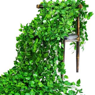 210cm Artificial Green Ivy Leaf Vine Garland Plants / Fake Foliage Rattan string /  Plastic Creeper Ivy Wreath Hanging / Artificial Plant Wall Decor / diy Hanging Garland  Home Decor