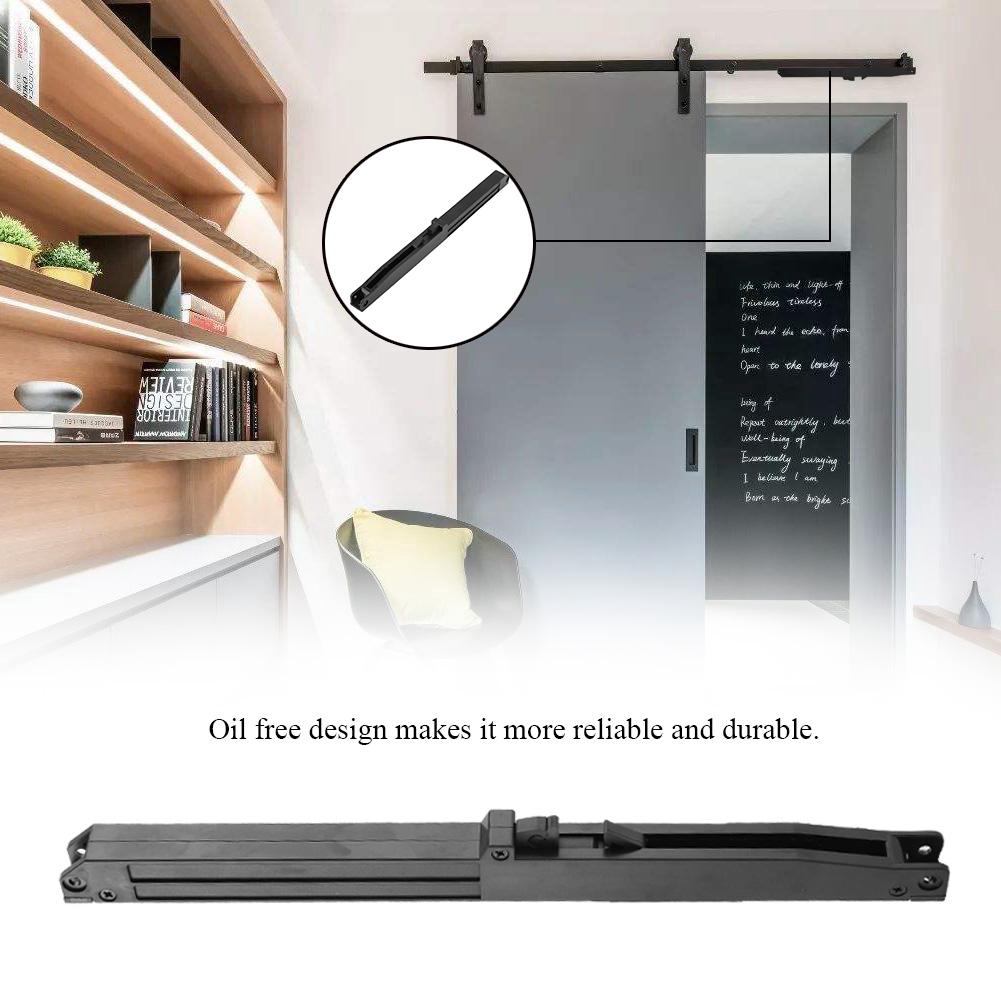 Black Soft Close Mechanism For Sliding Barn Door Hardware Spring Damper Buffer