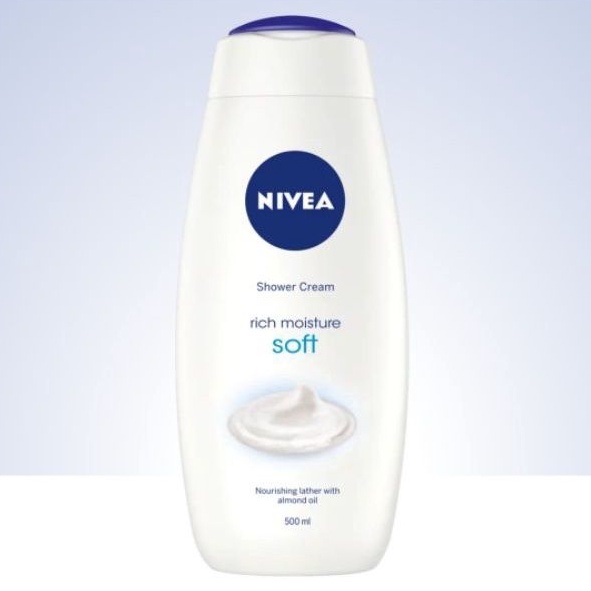 Nivea Shower Cream rich moisture soft 500 ml นีเวีย ครีมอาบน้ำ มอยสเจอร