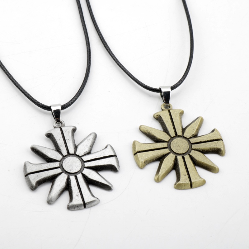 PS4 เกม Far Cry 5 เชือกสร้อยคอสร้อยคอ Farcry Edens Gate Falls End Cross Charm จี้สร้อยคอสําหรับผู้ชา