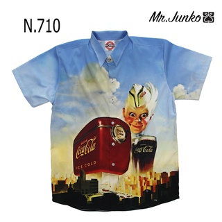 เสื้อเชิ๊ต เสื้อฮาวาย mr-Junko ลายตู้โค้ก ผ้านิ่ม ใส่สบายไม่ร้อน N-710💥ฟรีส่ง💥
