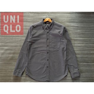 UNIQLO  ผ้า Oxford สีเทาเข้ม