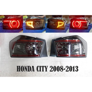 โคมไฟท้าย HONDA CITY ปี2008-2013 โคมSMOKE LED URANUS งานไต้หวัน (RUNQญ)