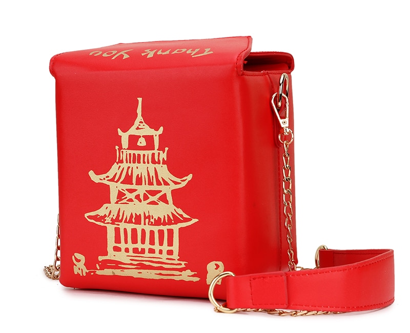 ENJOININ Chinese Takeout Box Purse Pu Leather Women Handbag Novelty ...