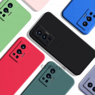 Vivo X30 X30Pro X50 X50Pro X70 X70Pro X70Pro+ Phone Case Straight Side Casing Soft Silicone Shockproof Solid Color Couple Cover