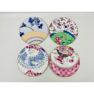 British WEDGWOOD Colorful Butterfly Love Flower Series Bone China 20cm Dinner Plate Four-piece Gift Set yzur