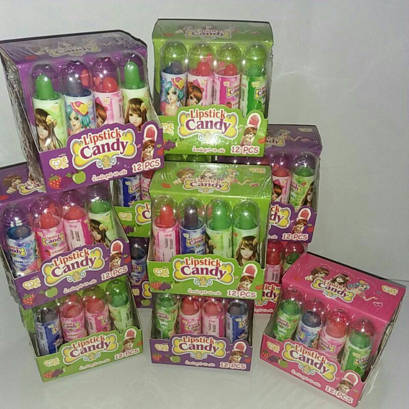 เยลลี่. ลิปสติก.  รสผลไม้รวม. ตรามีไลค์1  แพกมี 12 ชิ้น