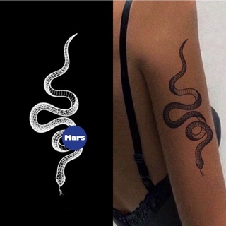 【Mars Tattoo】ใหม่ สติกเกอร์รอยสักชั่วคราว ลายงู C001 กึ่งถาวร ติดทนนาน